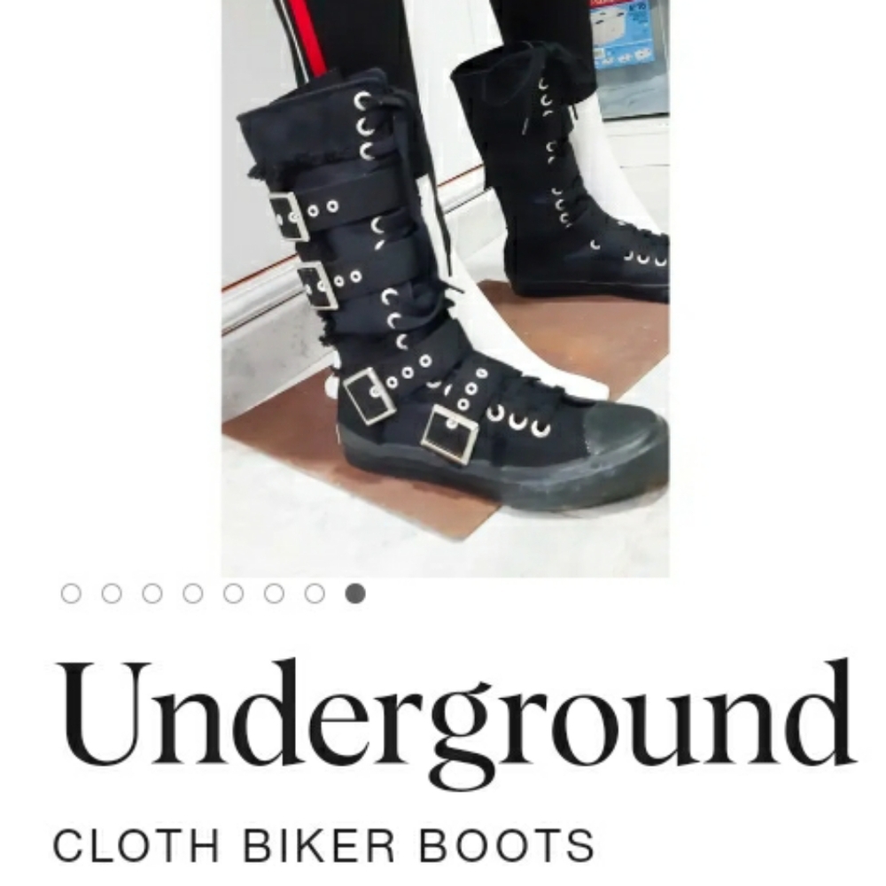 UNDERGROUND ENGLAND 18-Hole Canvas High-Tops / Boots (modified) - Picture 2 of 12